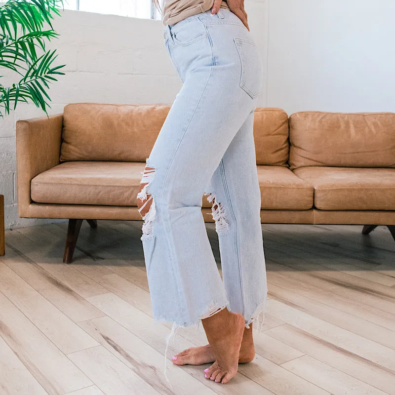 Vervet Light Denim 90's Crop Flare Jeans