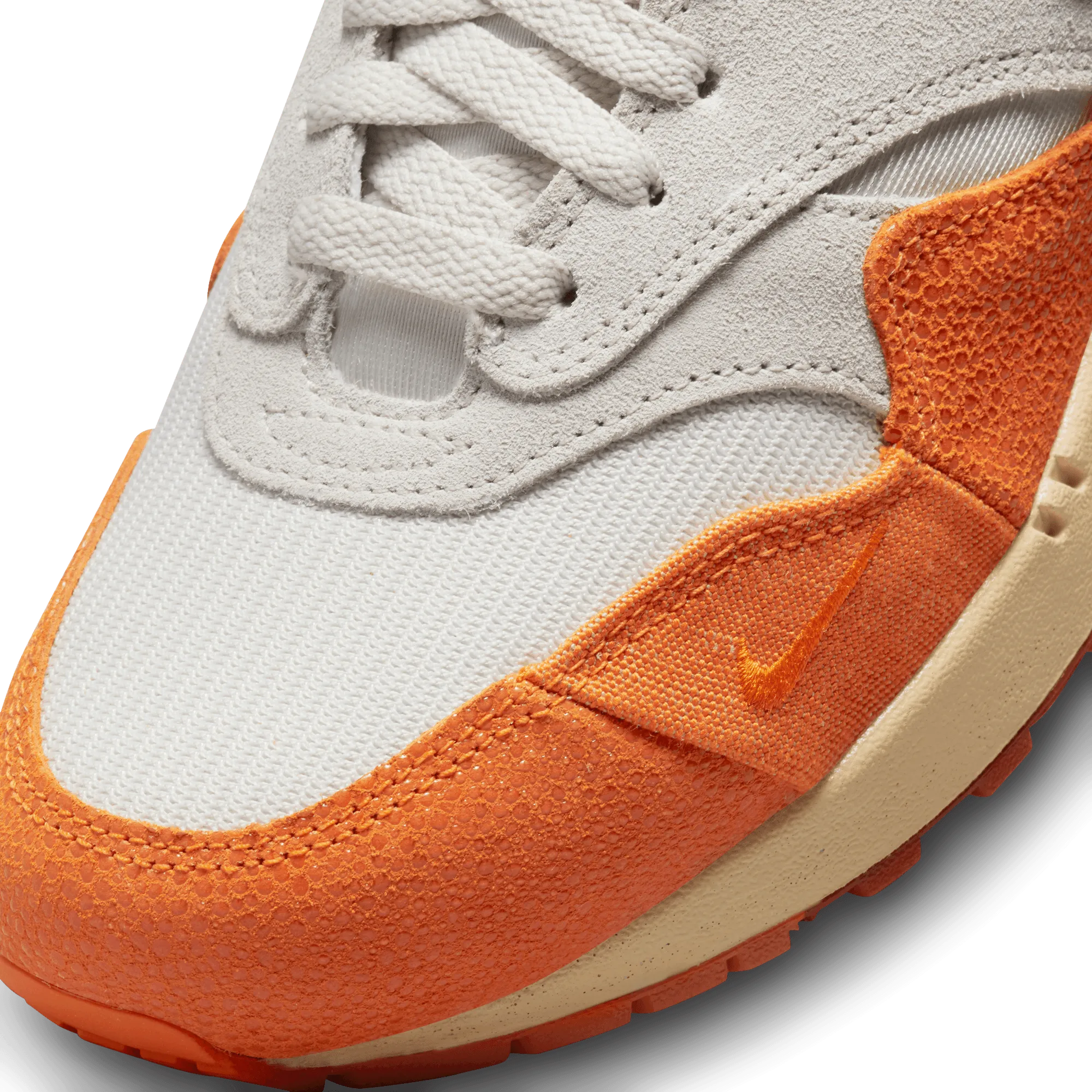 WOMEN'S NIKE AIR MAX 1 - LIGHT BONE/MAGMA ORANGE-NEUTRAL GREY