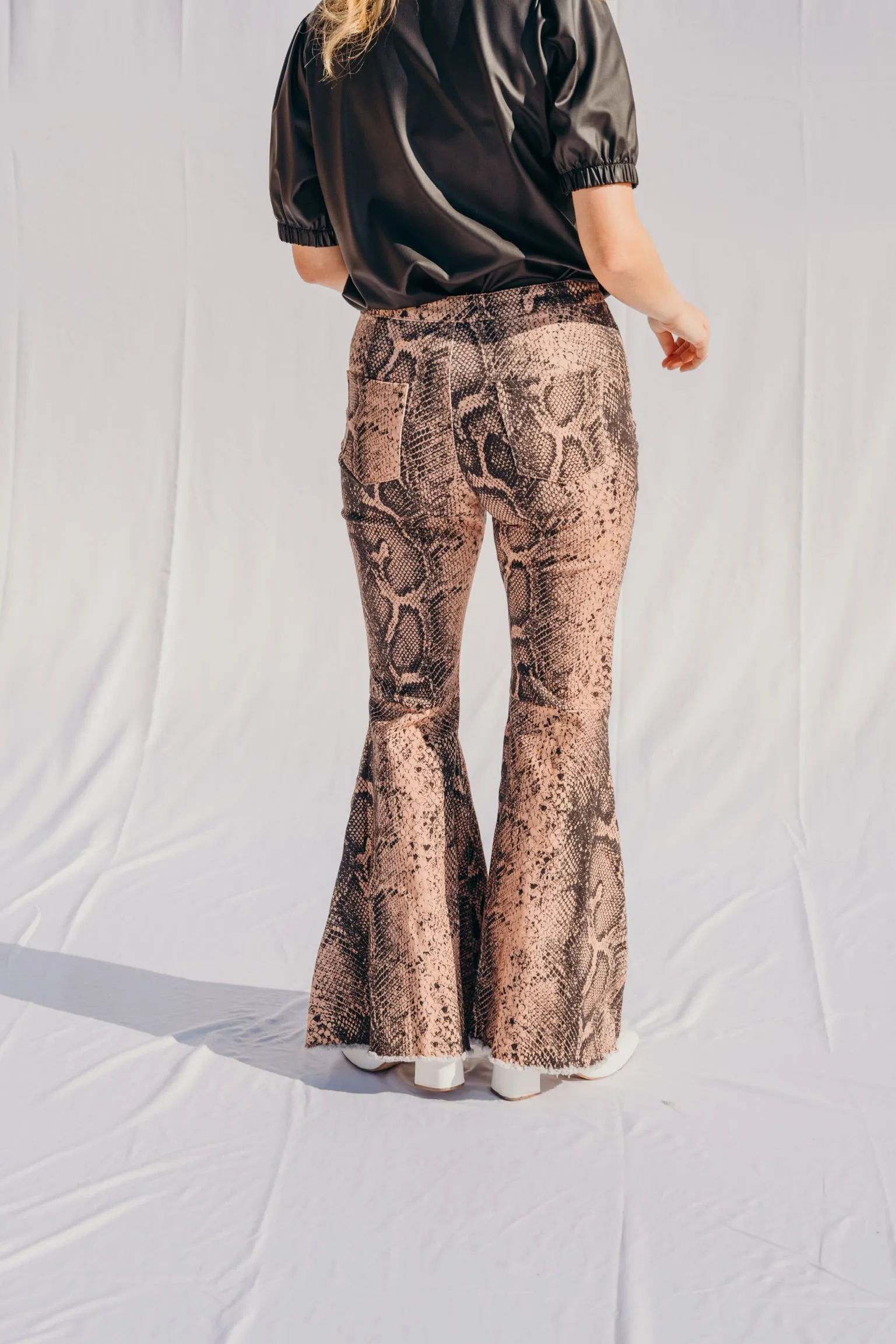 Zane Snake Print Flares